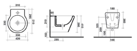 Биде подвесное Ceramica Ala Road  16BDSM