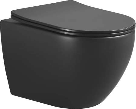Унитаз подвесной Boheme Nero 961 Черный безободковый с сиденьем микролифт