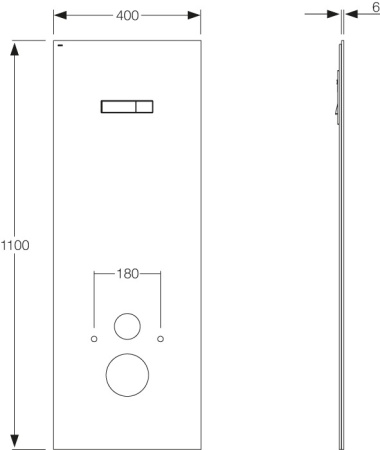 Стеклянная панель с клавишей смыва Mepa Mondo 421920, белая