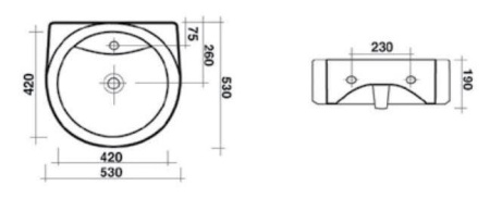 Раковина Ceramica Ala Road 16LV 53 см