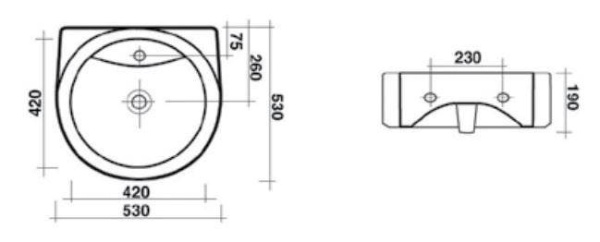 Раковина Ceramica Ala Road 16LV 53 см