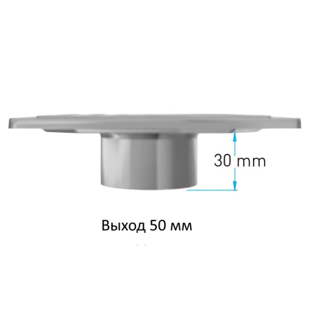 Трап квадратный душевой Vimarr H-2 515LMH241013050 10х10 см черный с рамкой из нержавеющей стали, с вертикальным выходом D50 мм, решетка под плитку (перевертыш), черная