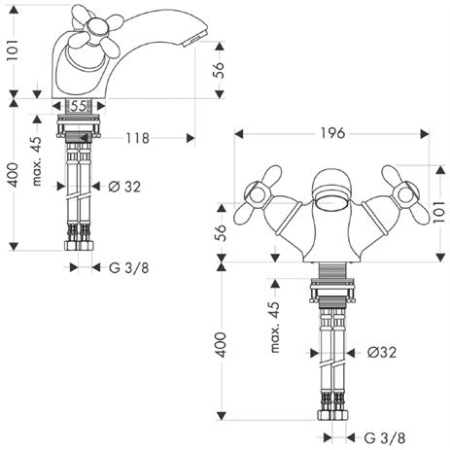 Смеситель для раковины Axor Carlton 17032810