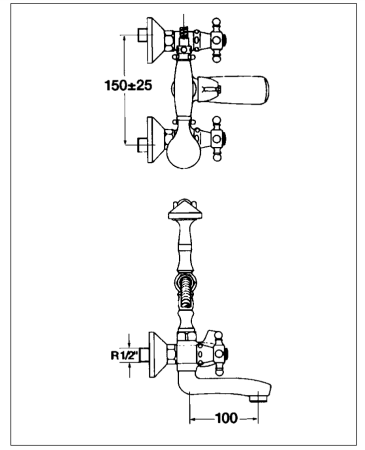Смеситель для ванны с душем Kaja Romanze 25615-С с душевым гарнитуром Смеситель для ванны с душем Kaja Romanze 25615-С с душевым гарнитуром