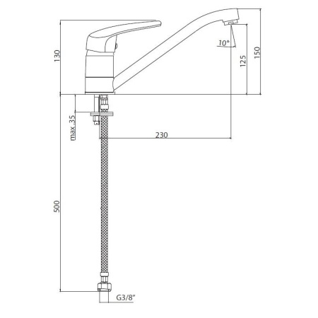 Смеситель для кухни Kaja Fox 59820-С хром