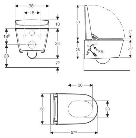 Унитаз-биде подвесной Geberit AquaClean Sela 146.140.11.1