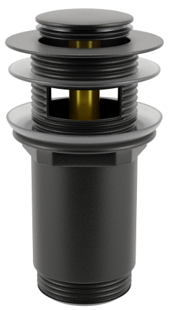 Металлический донный клапан с переливом для раковины Vimarr Drainage 5190013000, черный матовый