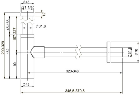Металлический сифон для раковины Vimarr Drainage 5180074000, золото Металлический сифон для раковины Vimarr Drainage 5180074000, золото