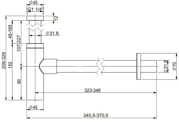 Металлический сифон для раковины Vimarr Drainage 5180074000, золото Металлический сифон для раковины Vimarr Drainage 5180074000, золото