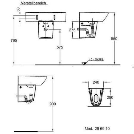 Полупьедестал Keramag Flow 296910.000
