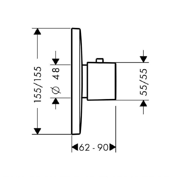 Термостат для душа встраиваемый Hansgrohe PuraVida 15772000, без скрытой части