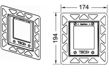 Teceloop монтажная рамка для установки стеклянных панелей Urinal 9.242.647 (9242647)