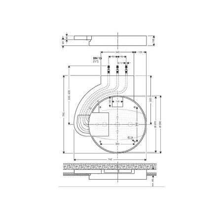 Скрытая часть для душа Hansgrohe Raindance 28412180