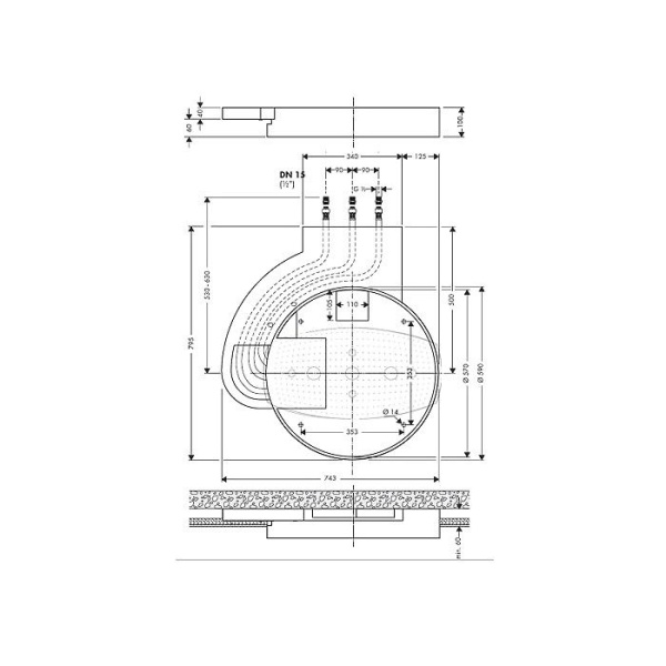 Скрытая часть для душа Hansgrohe Raindance 28412180 Скрытая часть для душа Hansgrohe Raindance 28412180