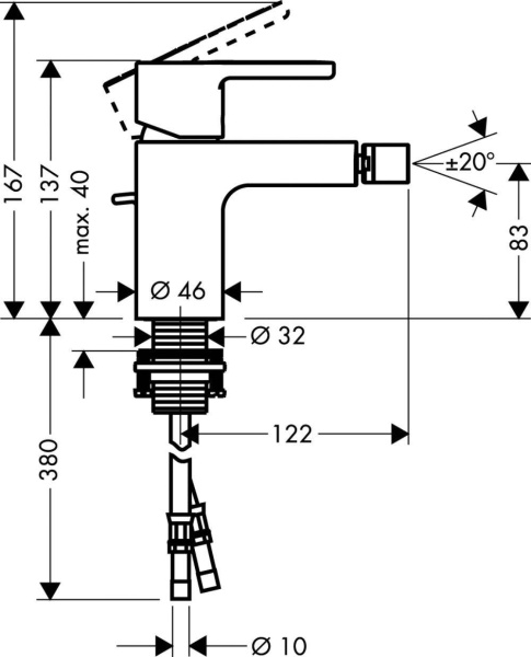 Смеситель для биде Hansgrohe Metropol S 14262000 Смеситель для биде Hansgrohe Metropol S 14262000