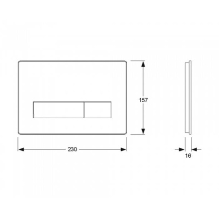 Клавиша смыва для унитаза MEPA Orbit прямоугольная 421823-в