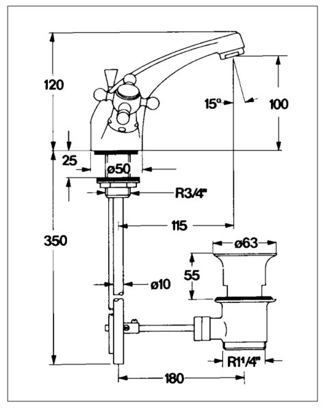 Смеситель для раковины Kaja Romanze 21632-С Смеситель для раковины Kaja Romanze 21632-С