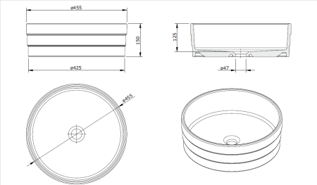 Раковина накладная Sanindusa Ring 109390004 45 см