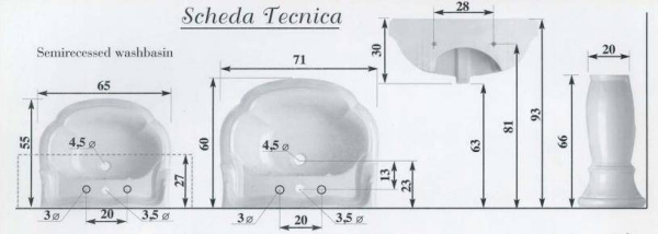 Раковина Ceramica Ala Excelsior 13LV71 60x71 см