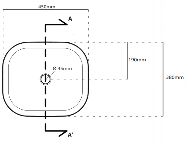Раковина накладная Galassia SmartB 7406 45х38 см