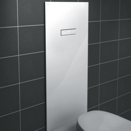 Стеклянная панель с клавишей смыва Mepa Mondo 421920, белая