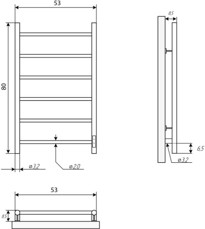 Полотенцесушитель электрический Vimarr Neo 04 520NEO0458102 500х800 хром, с диммером