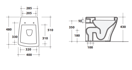 Унитаз приставной Ceramica Ala Crazy 25VS/P