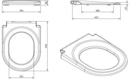 Сиденье для унитаза Sanindusa Sanibold 2373100 с функцией микролифт
