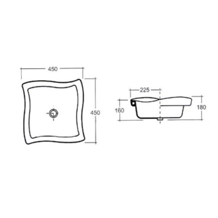 Раковина на столешницу 45 см Ceramica Ala Inside INS
