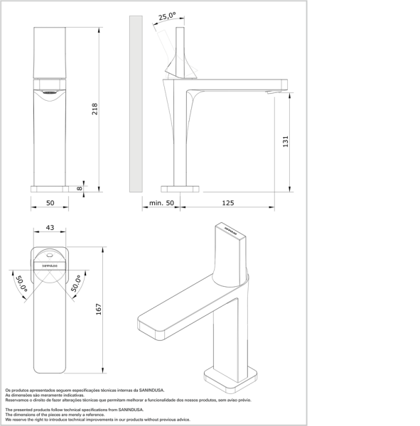 Смеситель для раковины Sanindusa Line 42 555030111 Смеситель для раковины Sanindusa Line 42 555030111
