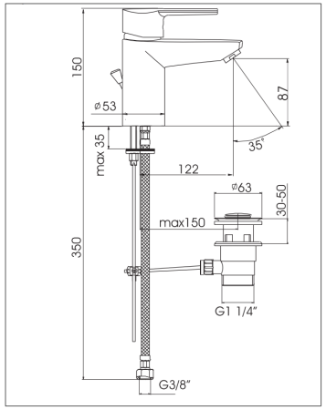 Смеситель для раковины Kaja Signum 41020-C