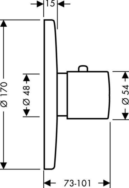 Термостат для душа встраиваемый Hansgrohe Ecostat S 15711000, без скрытой части, с монтажной частью