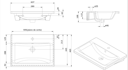 Раковина мебельная Sanindusa Look 134350004 63 см