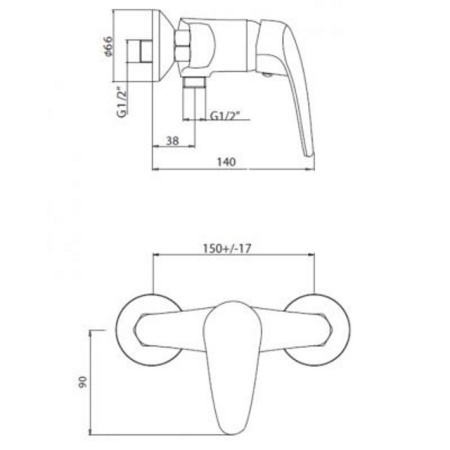 Смеситель для душа Kaja Fox 59610-С