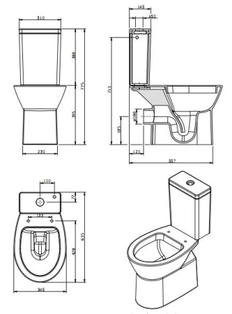 Унитаз-компакт Sanindusa Easy Sanindusa Easy 131916004