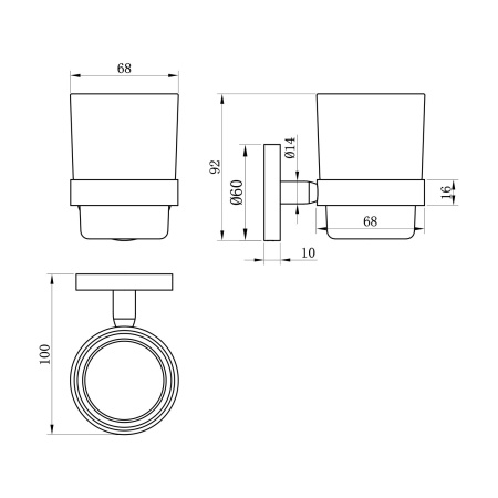 Стакан для зубных щеток с держателем Wellsee Finishing Touch 182506000