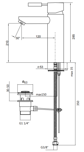 Смеситель для раковины Kaja Ipuri 55040-С, хром Смеситель для раковины Kaja Ipuri 55040-С, хром