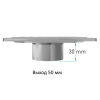 Трап квадратный душевой Bejert H-2 B715H210-11050-4 10х10 см с рамкой из нержавеющей стали, с вертикальным выходом D50 мм, решетка под плитку (перевертыш)