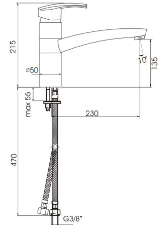 Смеситель для кухни Kaja Platinum 57820-С хром Смеситель для кухни Kaja Platinum 57820-С хром