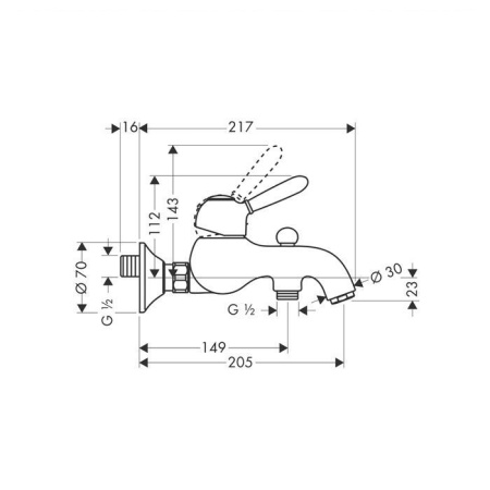 Смеситель для ванны с душем Axor Carlton 17410000 Смеситель для ванны с душем Axor Carlton 17410000