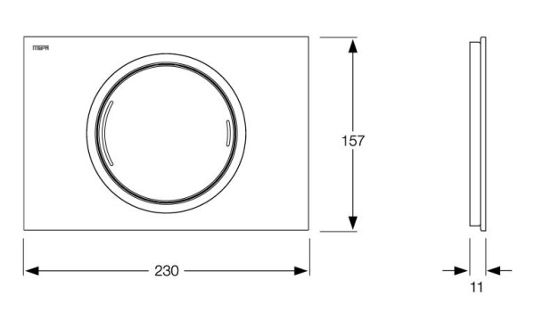 Клавиша смыва для унитаза Mepa Zero 421855, черное стекло Клавиша смыва для унитаза Mepa Zero 421855, черное стекло