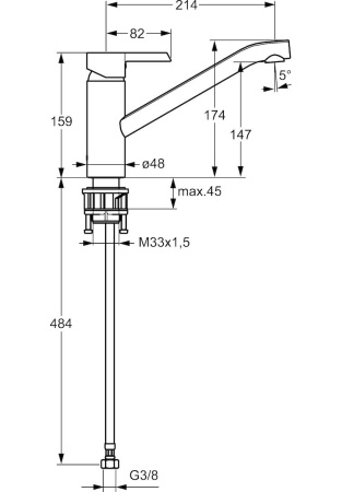 Смеситель для кухни Hansa Pinto 45082203 хром Смеситель для кухни Hansa Pinto 45082203 хром